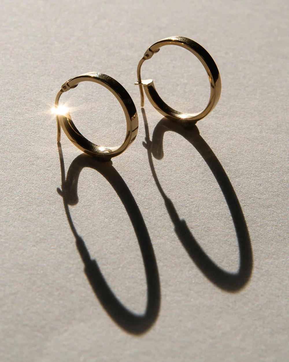 Flat Edge Hoop Earrings - Image 4