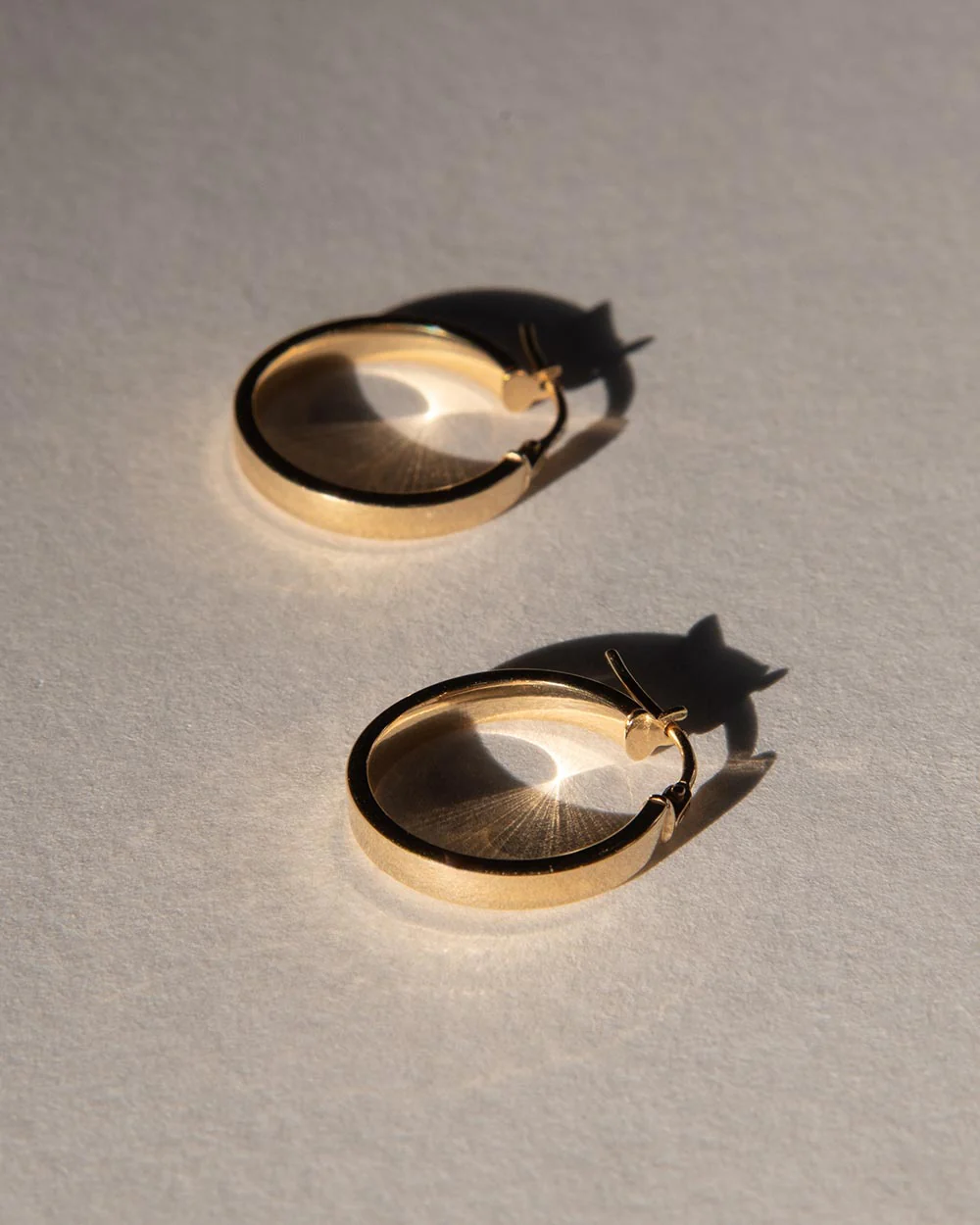 Flat Edge Hoop Earrings - Image 5