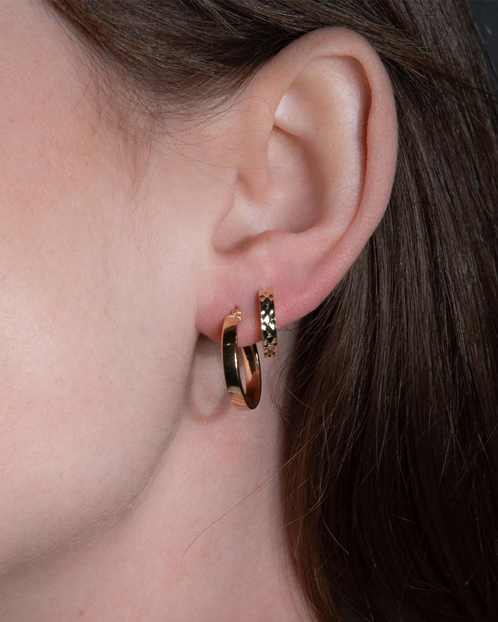 Hammered Hoop Earrings - Image 4