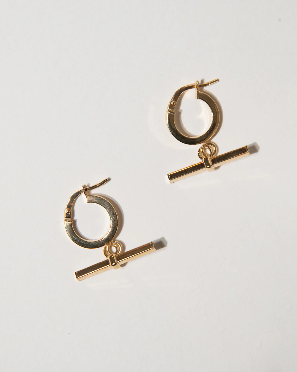 T-Bar Charm Hoop Earrings - Image 3