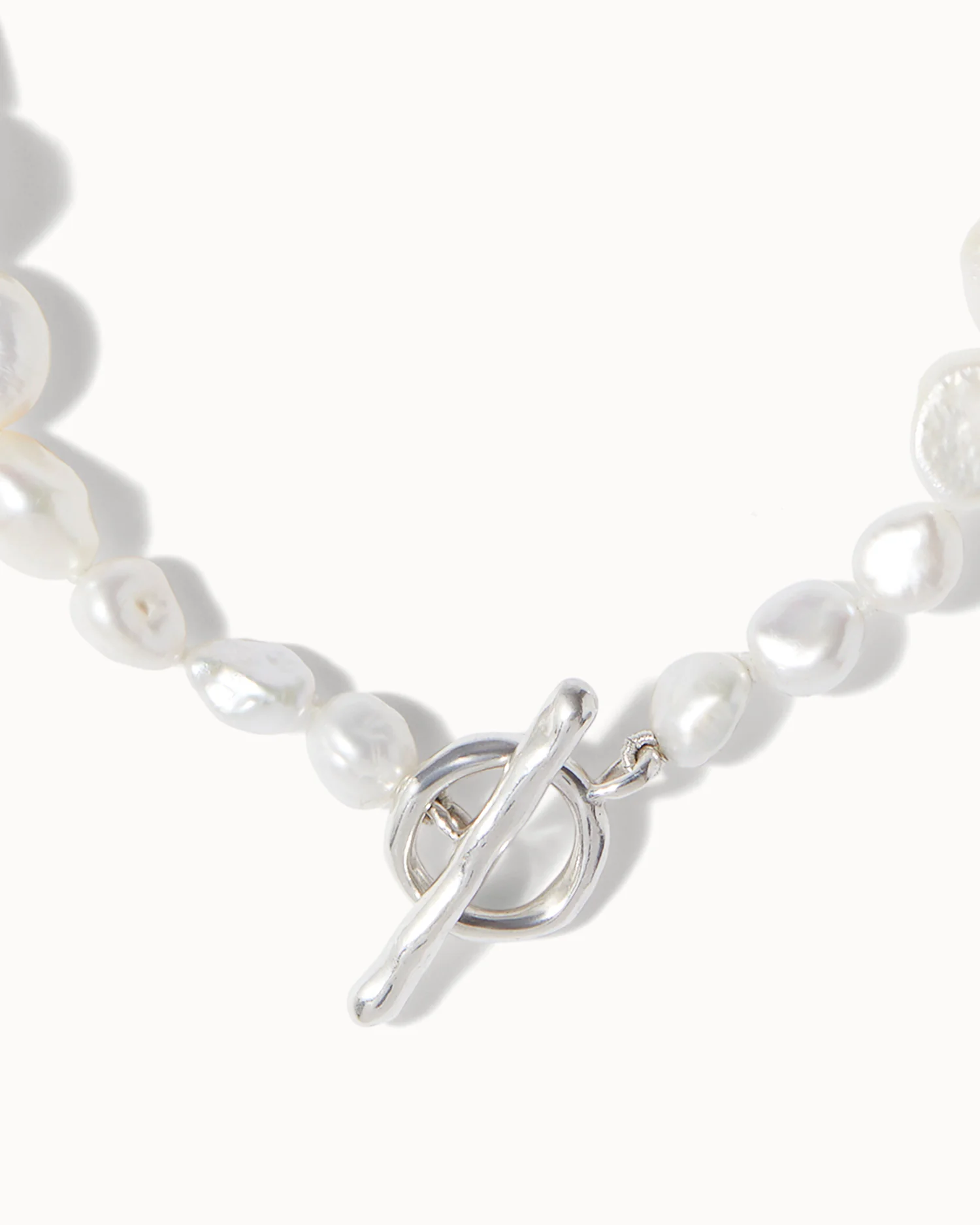 Baroque Pearl T-Bar Necklace - Image 4