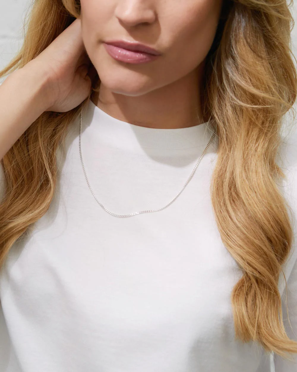 Fine Curb Chain Necklace - Image 3