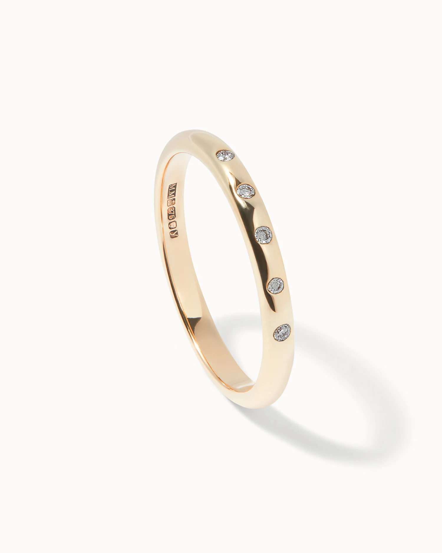 Solid Yellow Gold Five Stone Diamond Ring - Image 3