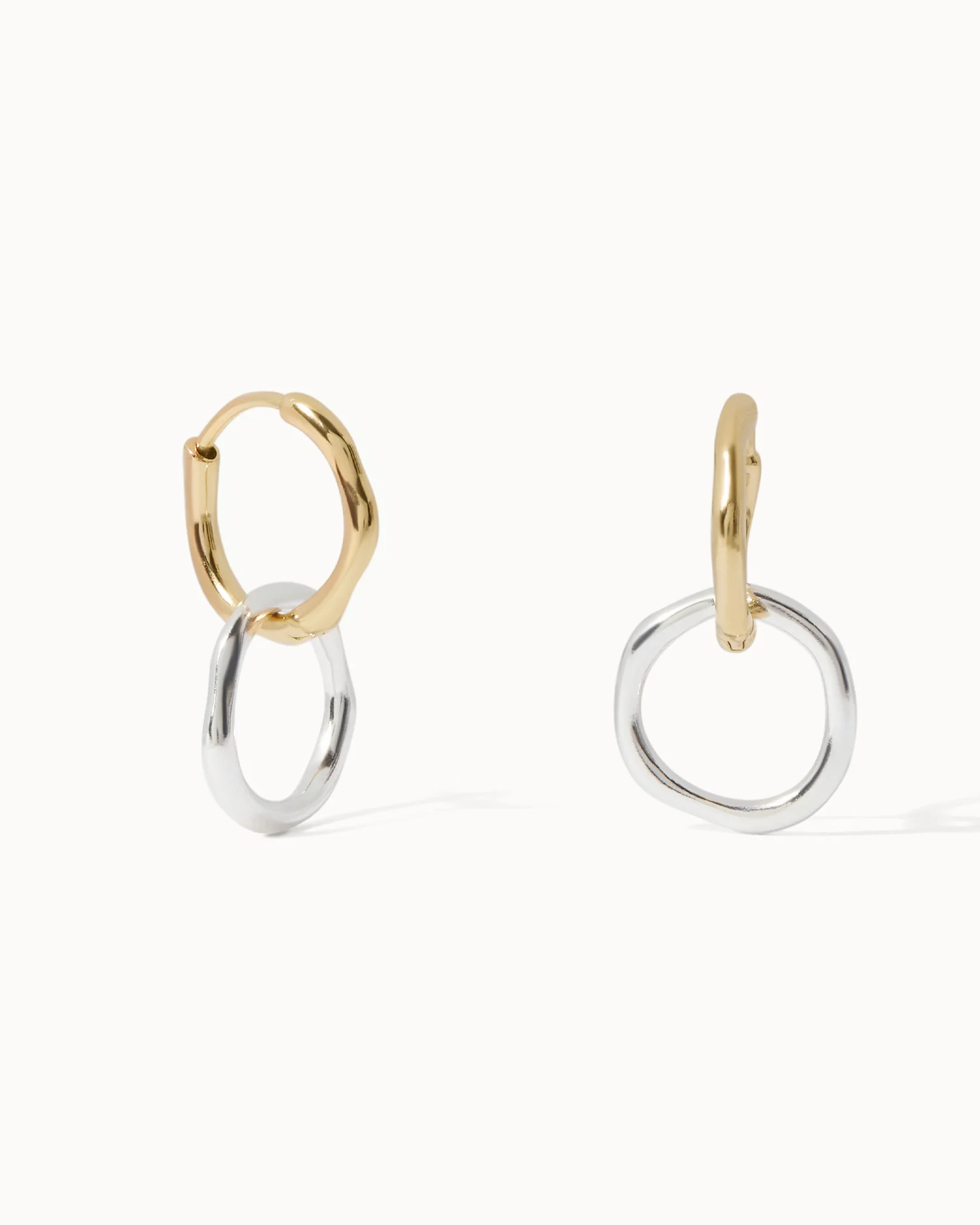 Interlinked Huggie Hoop Earrings - Image 3
