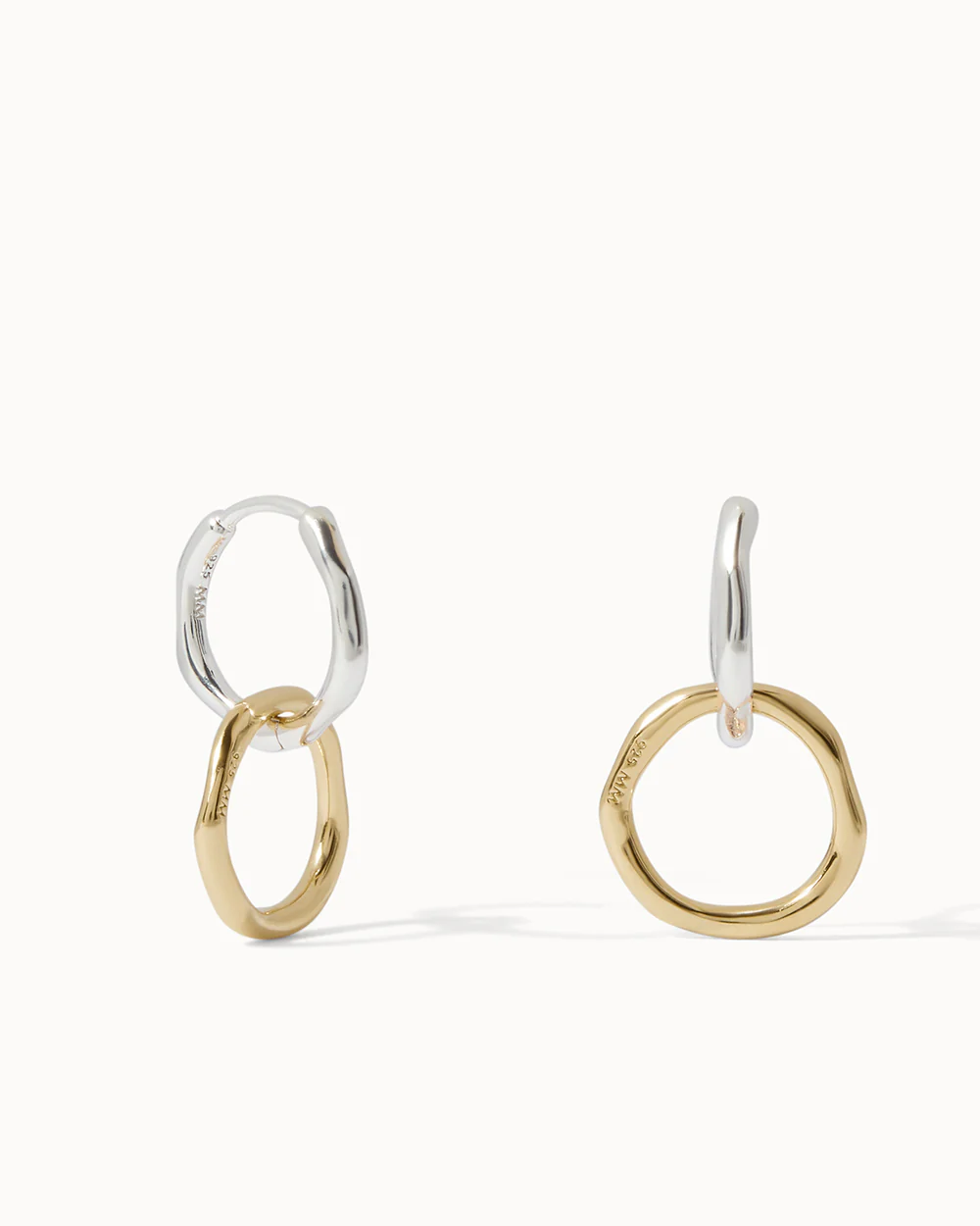 Interlinked Huggie Hoop Earrings - Image 5