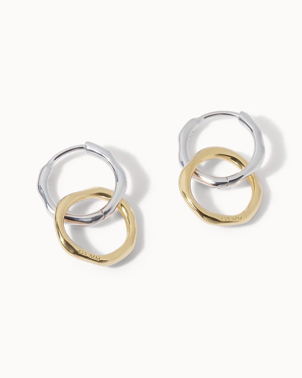 Interlinked Huggie Hoop Earrings - Image 6