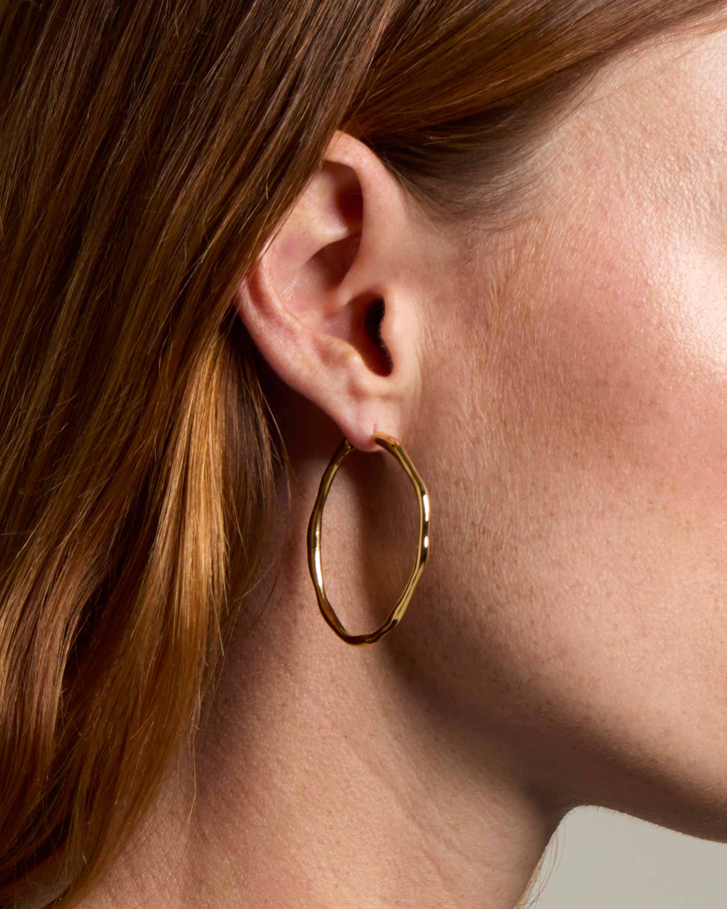 Large Organic Hoop Earrings - Image 3