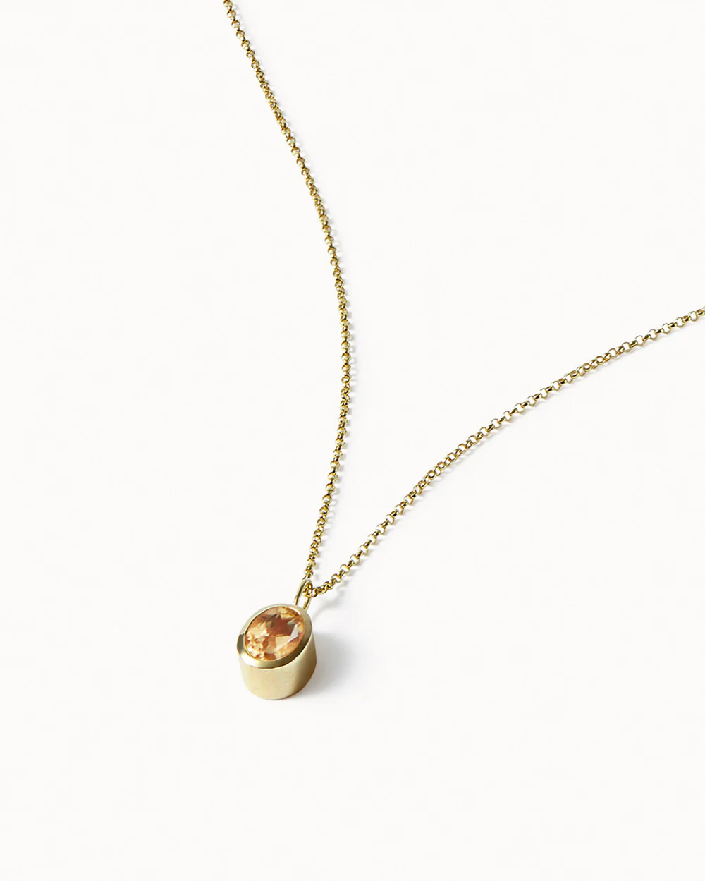 Solid Gold Citrine Gemstone Necklace - Image 3