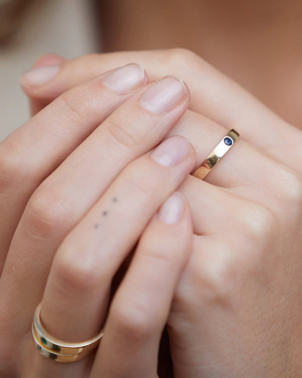 Solid Gold Heirloom Single Stone Sapphire Ring - Image 4