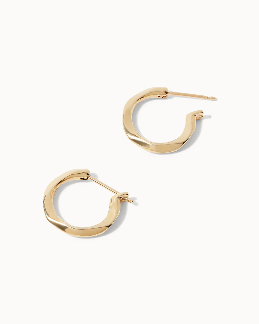 Solid Gold Lava Hoop Earrings - Image 4