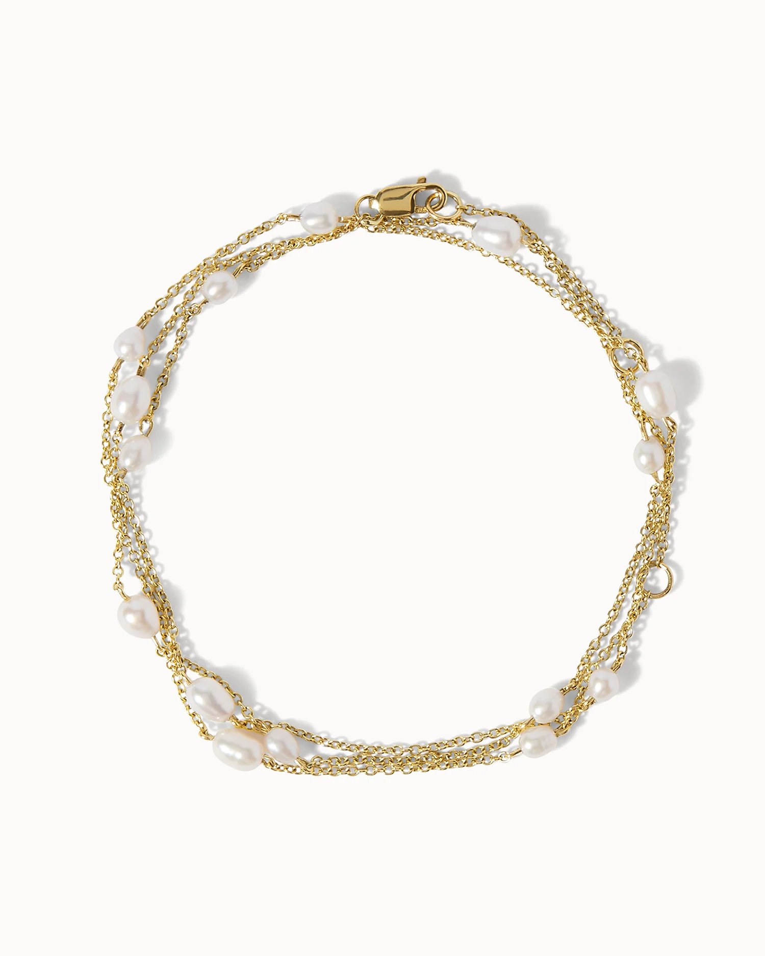 Solid Gold Long Pearl Necklace - Image 6