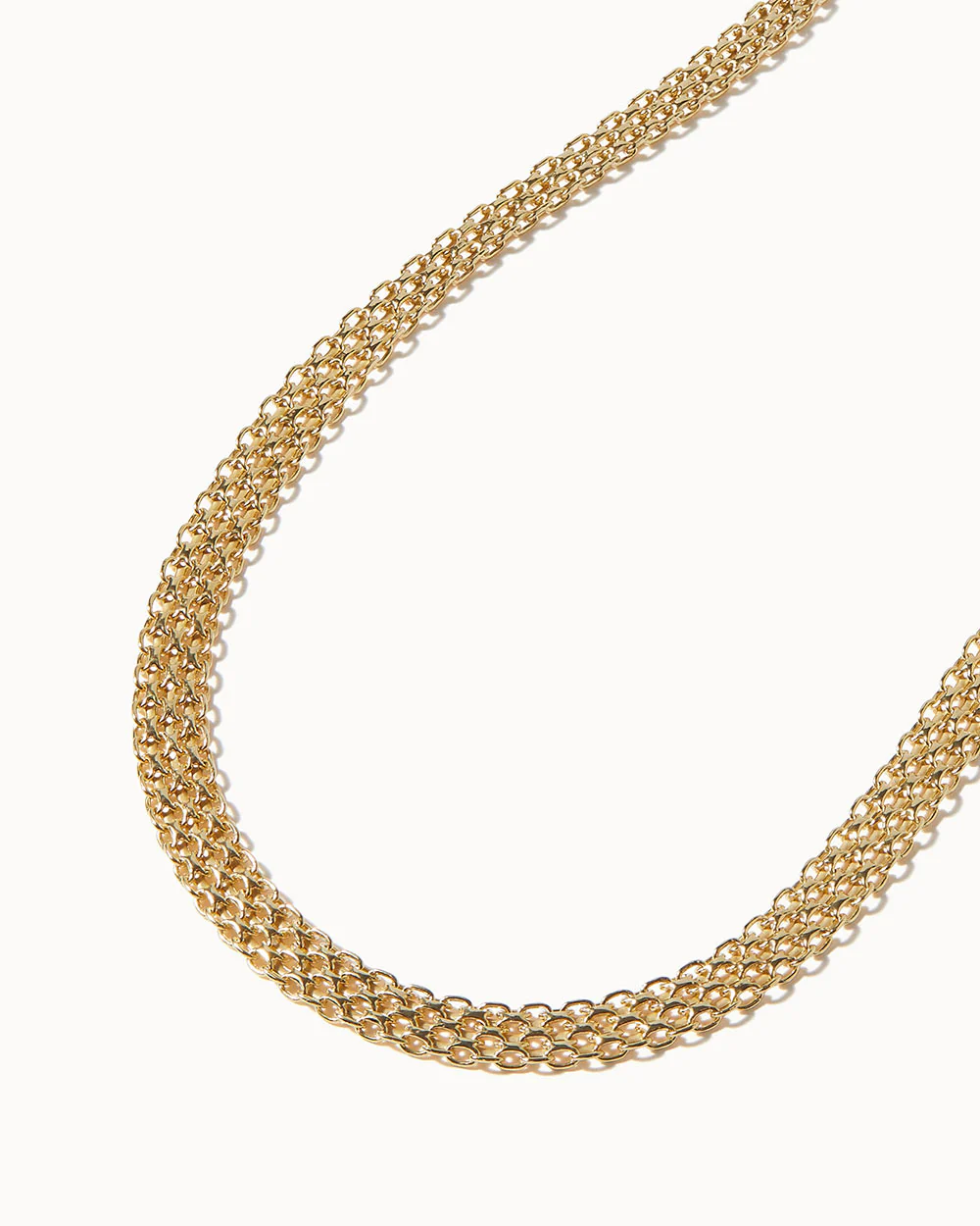 Solid Gold Mesh Chain Necklace - Image 3