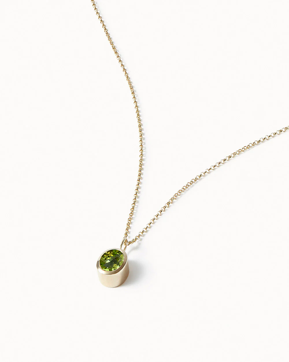Solid Gold Peridot Gemstone Necklace - Image 3