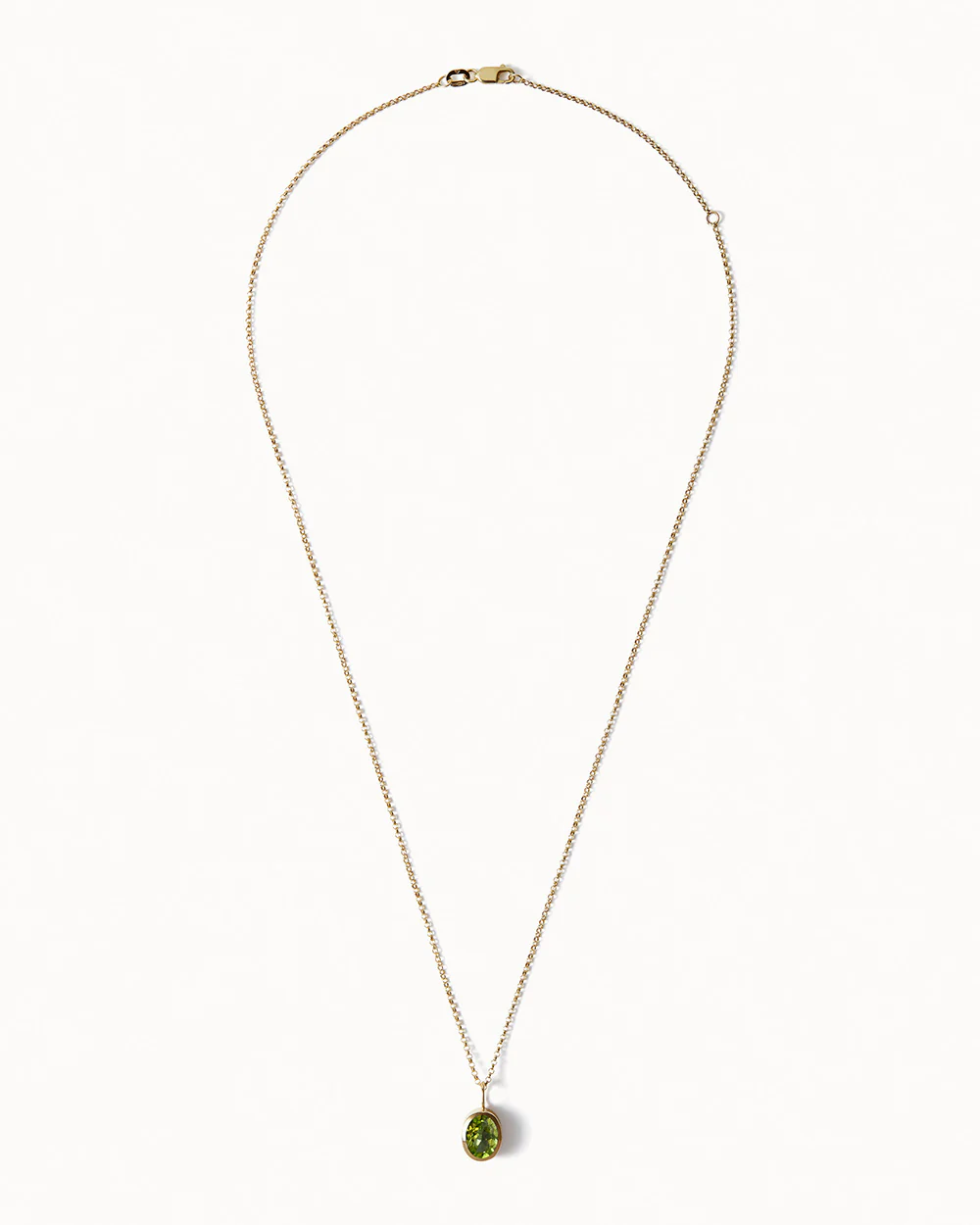 Solid Gold Peridot Gemstone Necklace - Image 4