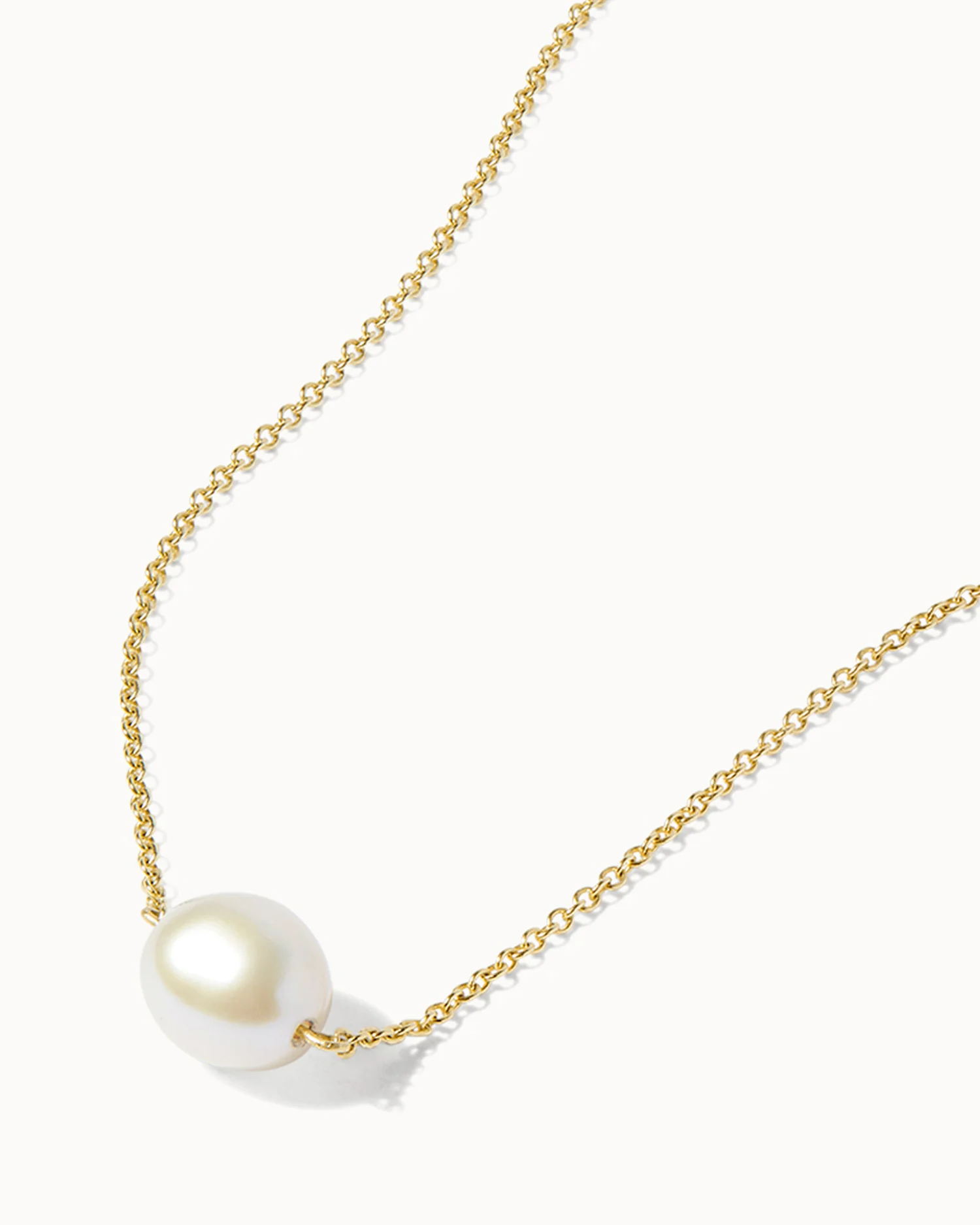 Solid Gold Single Pearl Necklace - Image 4
