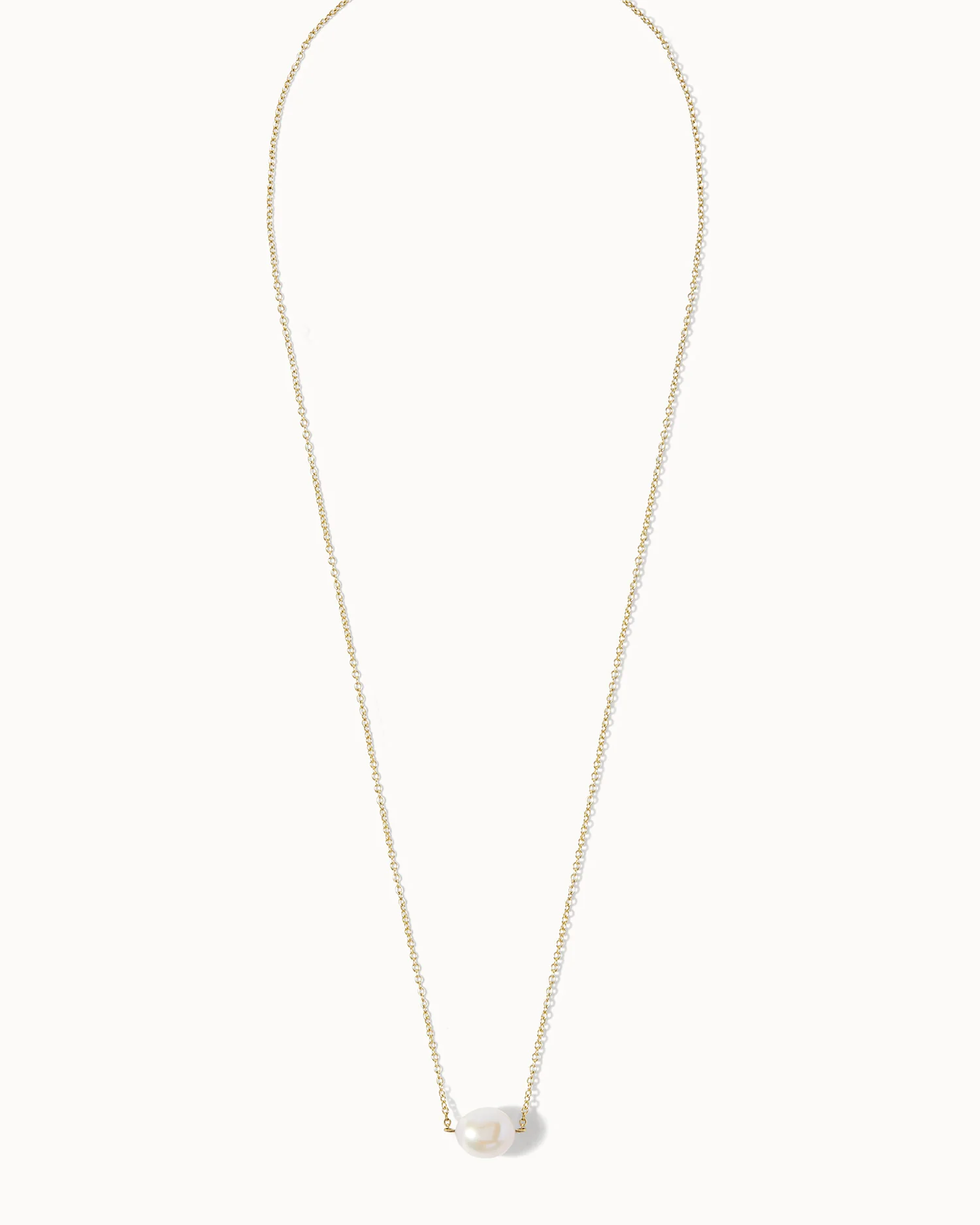 Solid Gold Single Pearl Necklace - Image 5