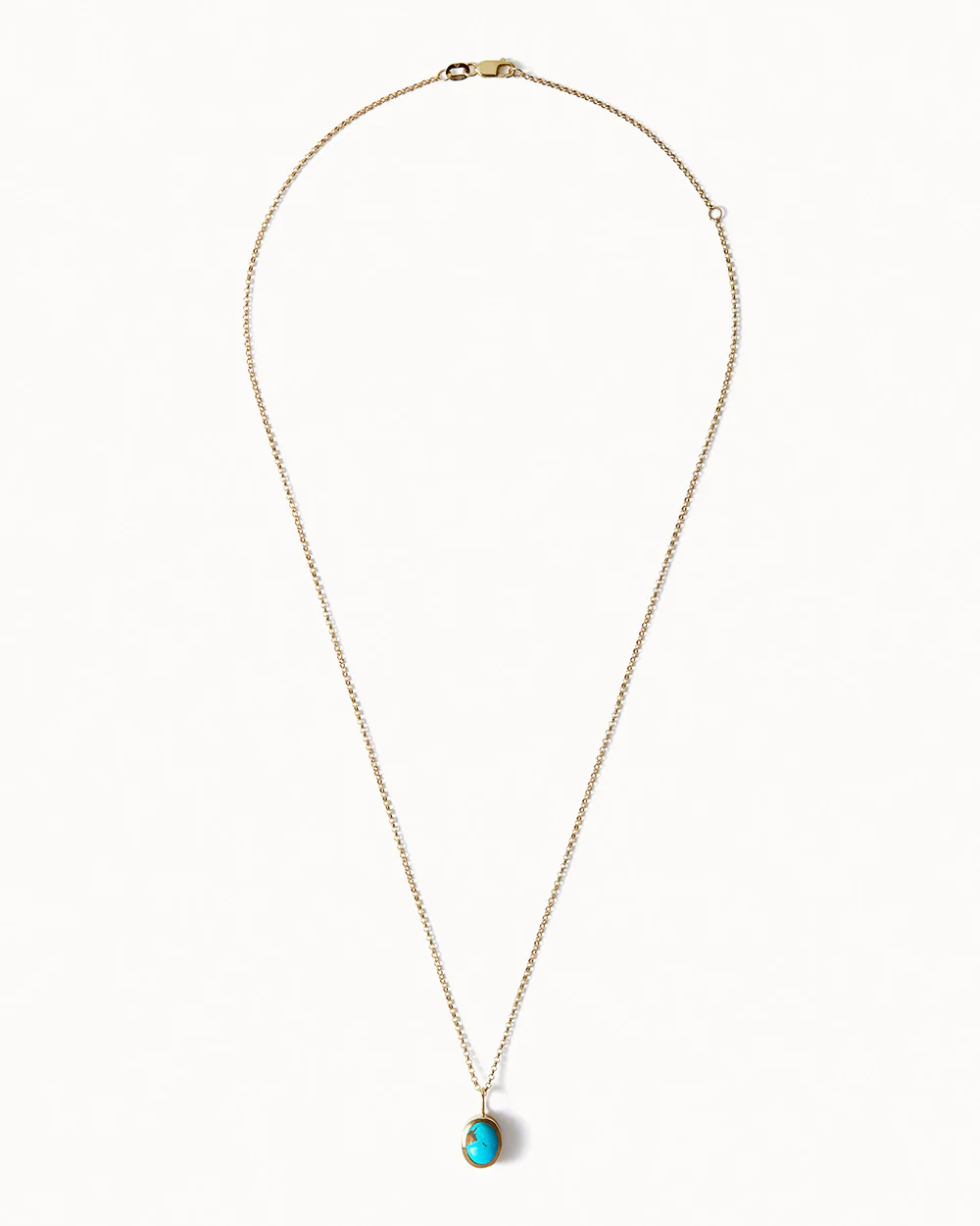 Solid Gold Turquoise Gemstone Necklace - Image 4
