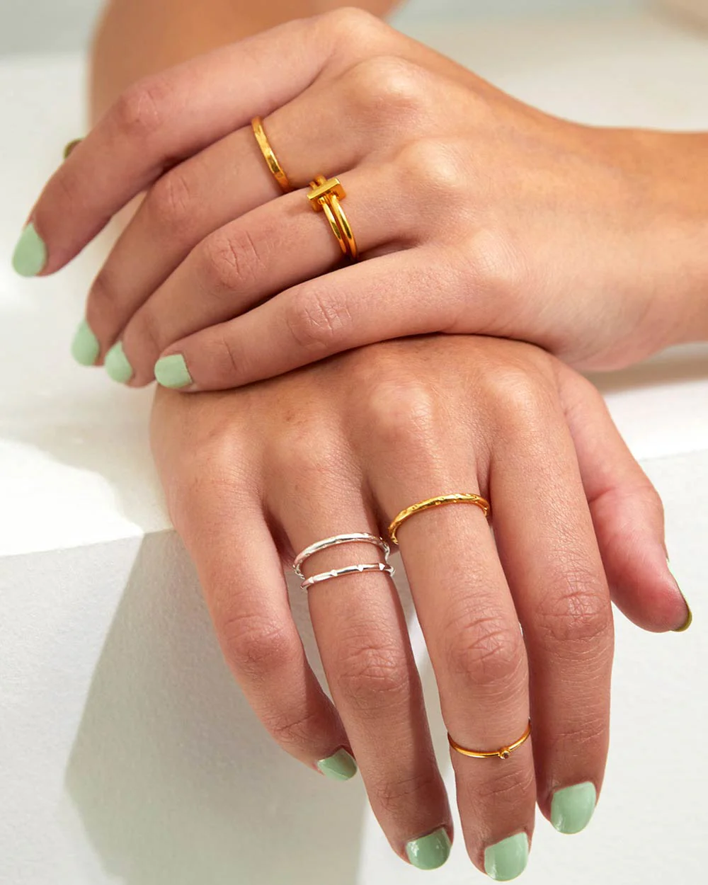 Square Link Stacking Ring - Image 3