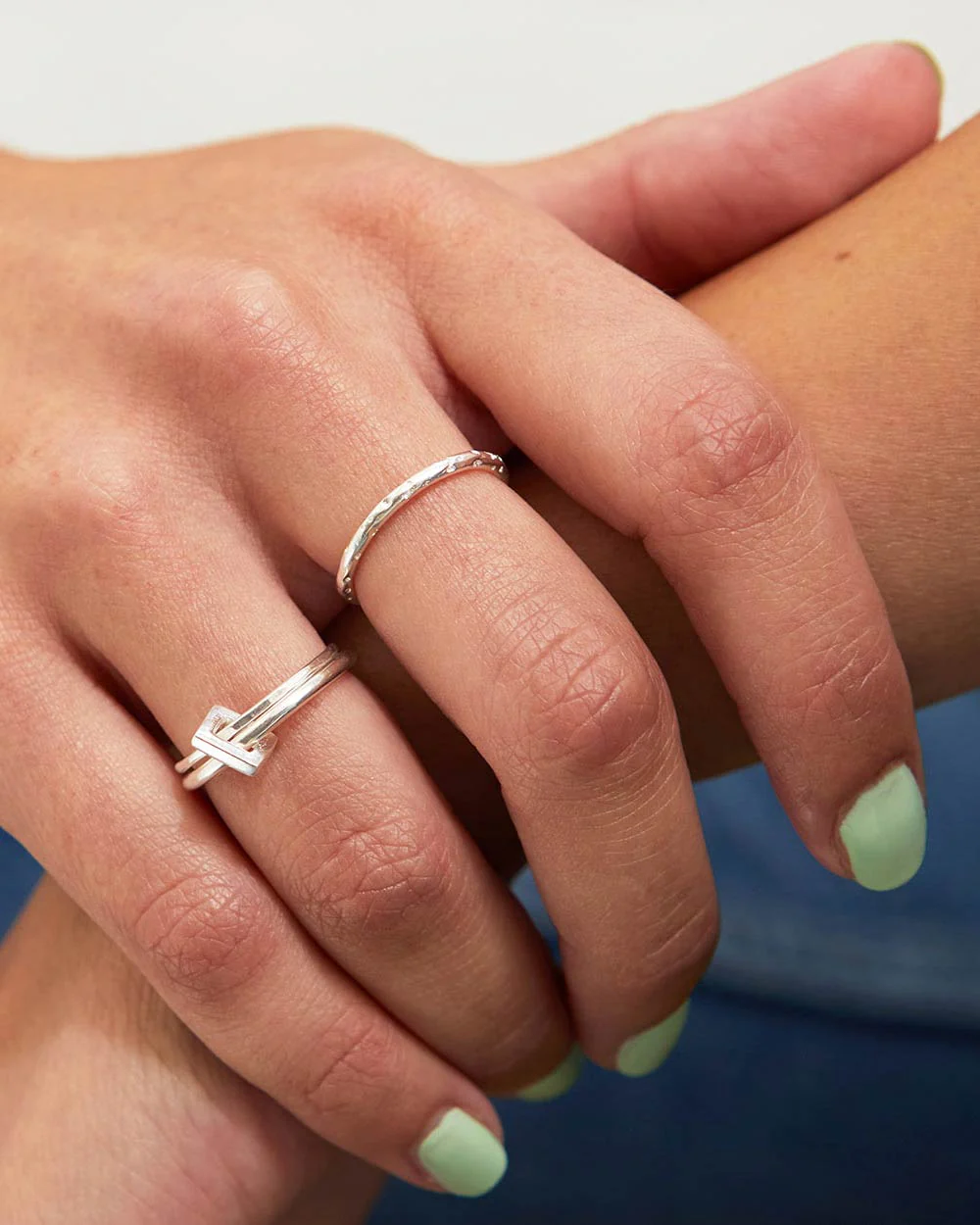 Square Link Stacking Ring - Image 3