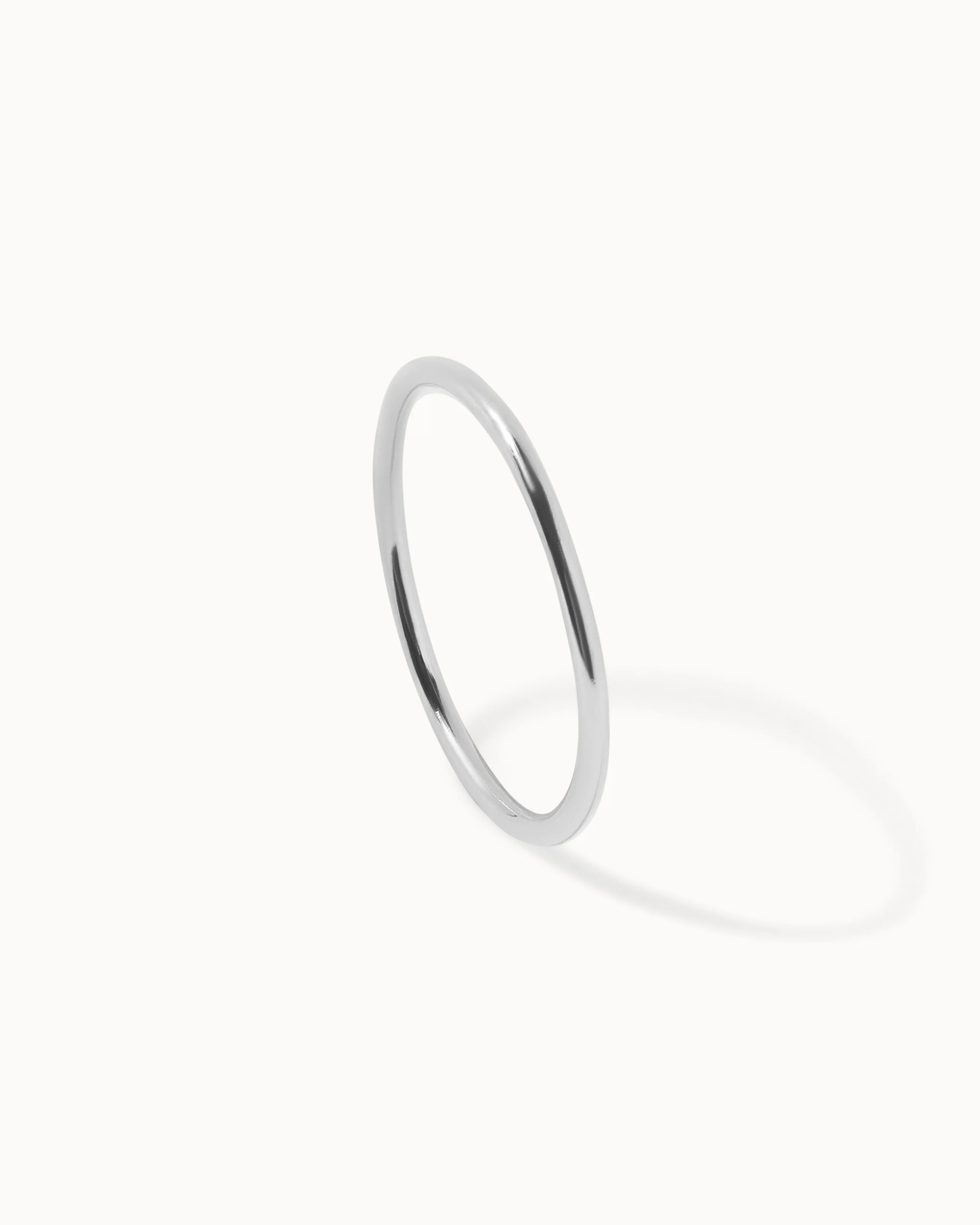 Solid White Gold Thin Band - Image 3